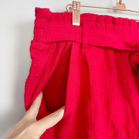 KNOX ROSE | NEW Rebel Red Eyelet Pull On Belted Shorts Women’s Size X-Large - Picture 4 of 10